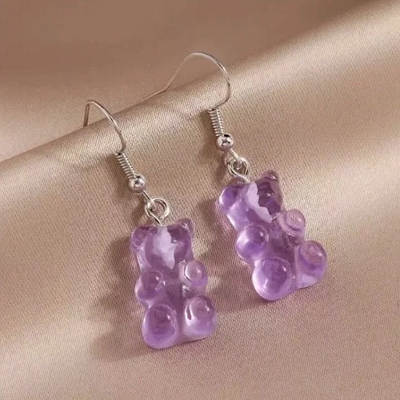 Gummy Bear Candy Retro Lightweight Fun/Cartoon Colorful Cute Dainty Earrings - Picture 3 of 16